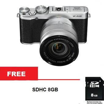 Fujifilm X-A2 Kit 16-50mm - 16 MP - Silver + Gratis Sandisk SDHC 8gb  