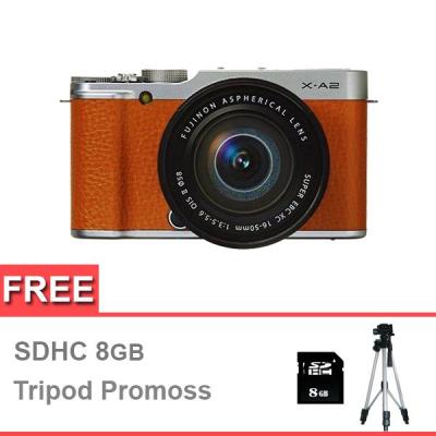 Fujifilm X-A2 kit 16-50mm f/3.5-5.6 OIS II - Brown Free SDHC 8GB + Tripod Promoss