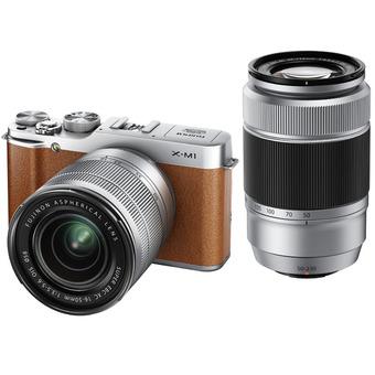 Fujifilm X-M1 16.3MP Mirrorless Camera Brown with XC 16-50mm and 50-230mm Twin Lens  