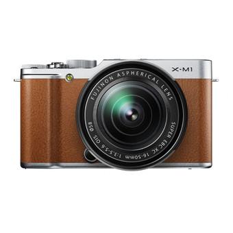 Fujifilm X-M1 with 16-50mm & 27mm Twin Lens Mirrorless Camera_Brown  