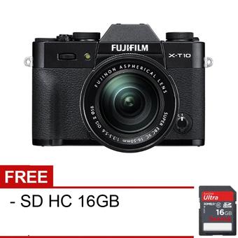 Fujifilm X-T10 Kit XC16-50mm f3.5-5.6 OIS - 16.3 MP - Hitam + Gratis SDHC Ultra 16GB  