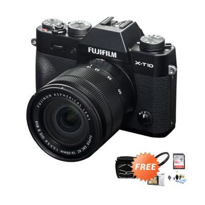 Fujifilm X-T10 Kit XC16-50mm f3.5-5.6 OIS Black Kamera Mirrorless [16.3 MP] + Tas Kamera + Screen Protector