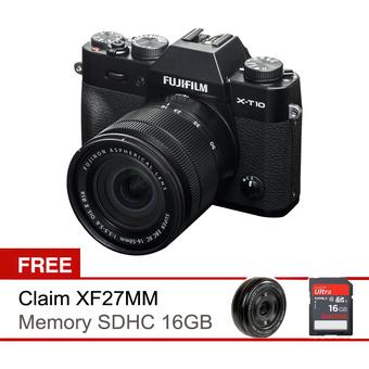 Fujifilm X-T10 XT10 Kit 16 50 BLACK_Free Claim Lens XF27MM+Memory SDHC 16 GB  