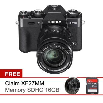 Fujifilm X-T10 XT10 Kit 18 55 BLACK_Free Claim Lens XF27MM+Memory SDHC 16 GB  