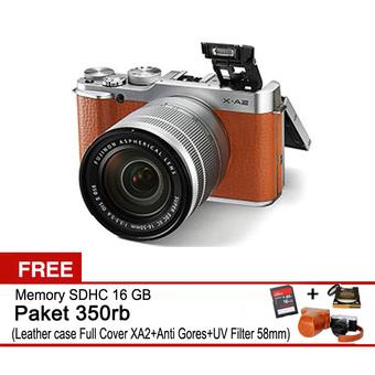 Fujifilm XA2 X-A2 - 16MP - 4x Optical Zoom - Kit 16 50mm F.35 Coklat + Gratis Memory SDHC 16 GB+Paket 350rb .  