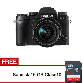 Fujifilm XT1 XF18-55mm f/2.8-4 R LM OIS - 16.3 - Hitam + Gratis Sandisk 16 GB  