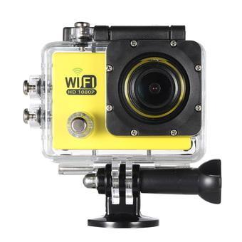 Full HD Wifi Action Sports Camera DV Cam 2.0" LCD 12MP 1080P 30FPS 4X Zoom 140 Degree Wide Lens Waterproof for Car DVR FPV PC Camera Diving Bicycle (Yellow) (Intl)  