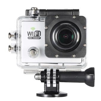 Full HD Wifi Action Sports Camera DV Cam 2.0" LCD 12MP 1080P 30FPS 4X Zoom 140 Degree Wide Lens Waterproof for Car DVR FPV PC Camera Diving Bicycle (Silver) (Intl)  