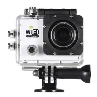 Full HD Wifi Action Sports Camera DV Cam 2.0" LCD 12MP 1080P 30FPS 4X Zoom 140 Degree Wide Lens Waterproof for Car DVR FPV PC Camera Diving Bicycle (White) (Intl)  