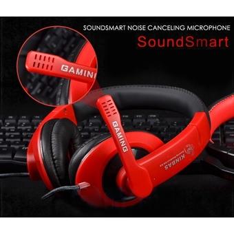 GE GK-K9 High Quality Hi Fi Speakers Surround Gaming Headset with Mic-phone for Computer Gamer (Red)  