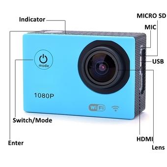 GE Sport Camera 12MP Full HD 1080P Underwater Action Camera CAM Wi-Fi DV Camcorder SJ4000 Wi-fi Waterproof Camera (Blue) (Intl)  