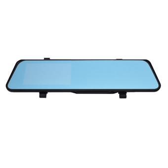 GETEK 4.3" LCD Dual Video Car Camera Lens Vehicle DVR Driving Recorder Rearview Mirror (Blue)  