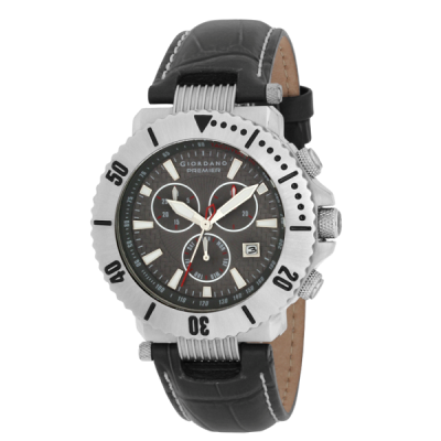 Giordano Timewear Premier P111-02 Black Silver Jam Tangan Pria