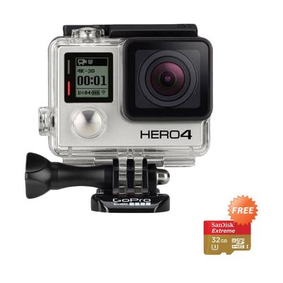 Gopro Hero 4 Silver Action Camera + Sandisk 32 GB