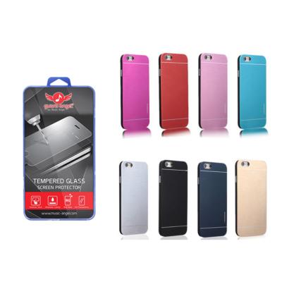 Guard Angel Tempered Glass Screen Protector Bundling Motomo Metal Casing for HTC One E8