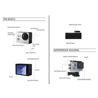 H9 4K Ultra HD1080P 12MP 2 inch LCD Screen WiFi Sports Camera (Silver) (Intl)  
