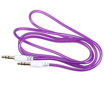 HKS 1M 3.5mm Male to Male Stereo Transparent Audio Cable for iPhone MP4 (Purple) (Intl)  