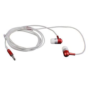 HKS 3.5mm Jack Universal Red Metal Stereo In-ear Headset (White/Red) (Intl)  