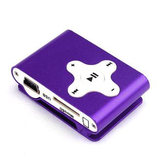 HKS 32GB Mini Clip Metal USB MP3 Player Support Micro SD TF Card Music Media (Purple) (Intl)  