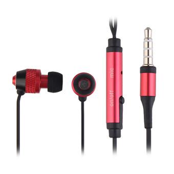 HKS Universal Metal Stereo In-ear Earphone with Mic (Red) (Intl)  