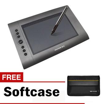 HUION H610 Pen Graphic Tablet Medium - Abu-abu + Gratis Softcase  