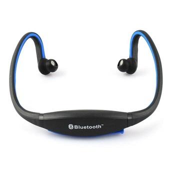 Headphone Sports Wireless Bluetooth Headset - BTH-404 - Hitam-Biru  