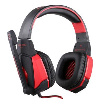 High Quality USB Stereo Gaming Headphone Headset Headband with Microphone Volume Control LED Light (Red) (Intl)  