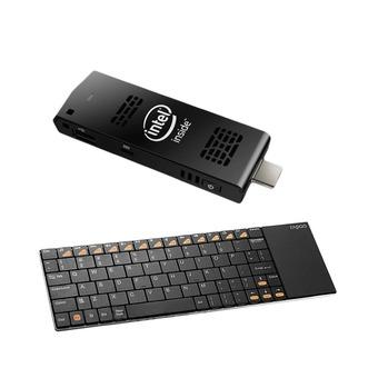 Intel Computer Stick - RAM 2GB - Intel Atom Z37335F - Hitam + Rapoo Wiireless Keyboard  