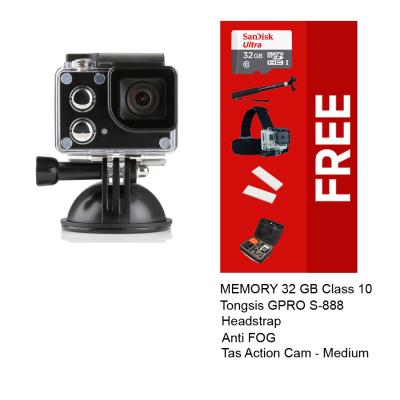 Isaw Edge 4K Action Camera Sony EXMOR Sensor 16MP - Free Sandisk Ultra 32GB + Tongsis for Gopro/Xiaomi/Brica