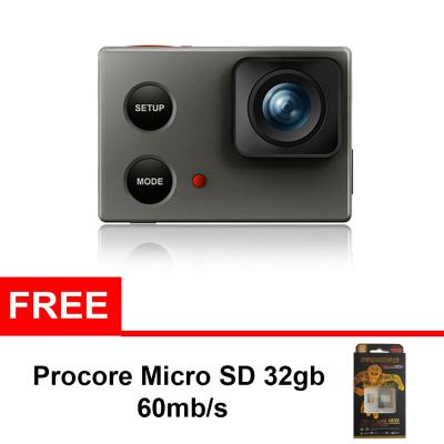 Isaw WING Silver Action Camera [Wi-Fi /Full HD] + Procore Memory Card [32 GB]