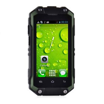 J5 2.3" Dustproof Waterproof Shockproof Dual-Core Android 4.2.2 WCDMA Phone with Wi-Fi Black/Green  