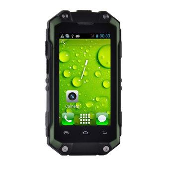 J5 2.3" Dustproof Waterproof Shockproof Dual-Core Android 4.2.2 WCDMA Phone w/ Wi-Fi - Black + Green  