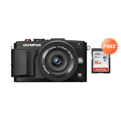 Kamis Ganteng - Olympus PEN E-PL6 KIT 14-42 mm Kamera Mirrorless - Hitam + Free Memory Card SDHC 16 GB