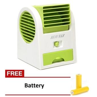 Kokakaa Mini AC Cooling Fan Portable - Hijau + Gratis Baterai  