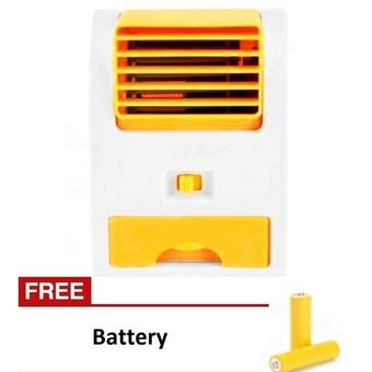 Kokakaa Mini AC Cooling Fan Portable - Orange + Gratis Baterai  