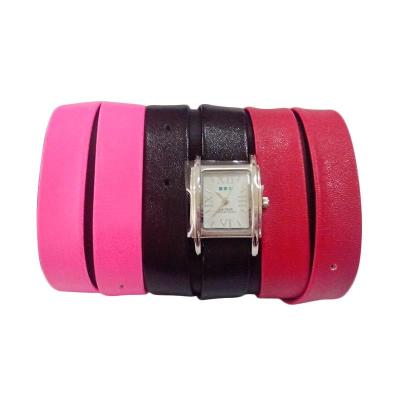 La Mer Special Edition Target Watch Silver Neon Pink Black Red Interchange Box LSE601