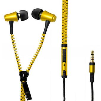 Mic Zipper Earphone 1 (Yellow)  