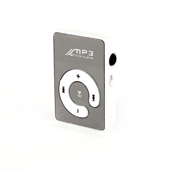 Mini 7 Colors Mirror Clip USB Digital Mp3 Music Player Support 8GB SD TF Card White  