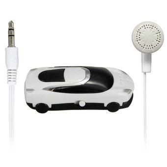 Mini Car Shape MP3 Player With Bundle USB and Earphone Hole (White) (Intl)  