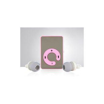 Mini Clip-on MP3 Player with TF Card Slot Pink  