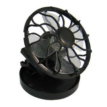 Mini Clip-on Solar Power Cell Travel Cooling Cool Fan - Hitam  