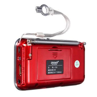 Mini Portable LED Digital FM Radio Speaker USB Micro SD TF Card MP3 Music Player Red (Intl)  