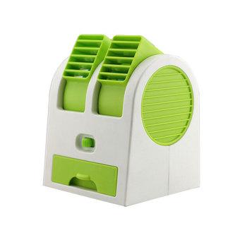 Mini Portable USB Ultra-quiet No Leaf Air Conditioning Fan With Drawer To Put Ice Or Perfume To Make You Cool(Green) (Intl)  