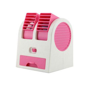 Mini Portable USB Ultra-quiet No Leaf Air Conditioning Fan With Drawer To Put Ice Or Perfume To Make You Cool(Red) (Intl)  