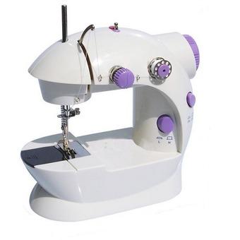 Multi-function Mini Portable Electric Sewing Machine White with Purple (Intl)  