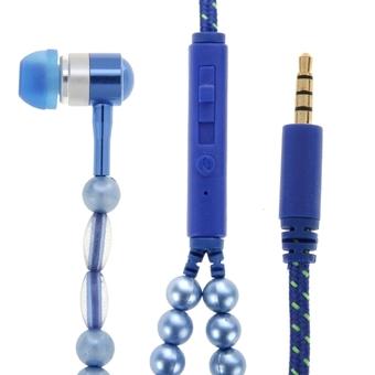 Multicolour Stars Beads Style In-ear Stereo Necklace Headphone with Micphone for iPhone 6 and 6 Plus, iPhone 6S and 6S Plus, Samsung Galaxy S6 / S6 edge / S6 edge+ / Note 5, HTC, Sony(Blue) (Intl)  