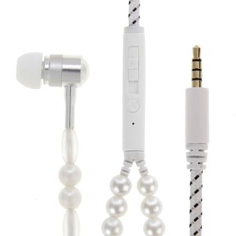 Multicolour Stars Beads Style In-ear Stereo Necklace Headphone with Micphone for iPhone 6 and 6 Plus, iPhone 6S and 6S Plus, Samsung Galaxy S6 / S6 edge / S6 edge+ / Note 5, HTC, Sony(White) (Intl)  