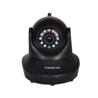 Mustcam H-809P 720P HD Indoor Wifi IP Camera for iOS/Android Pan/Tilt IR-Cut Two-way Audio Alarm Micro-SD slot OnVif etc (Black)  