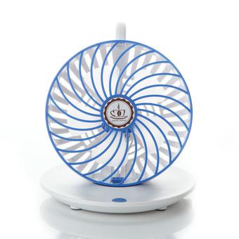 New Creative Silence USB Coffee Cup Cooling Fan Adjustable Wind Speed Blue  