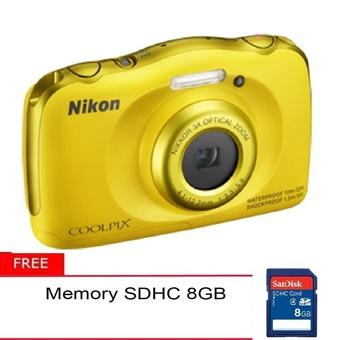Nikon COOLPIX S33 - Kuning + Gratis Memory 8 GB  